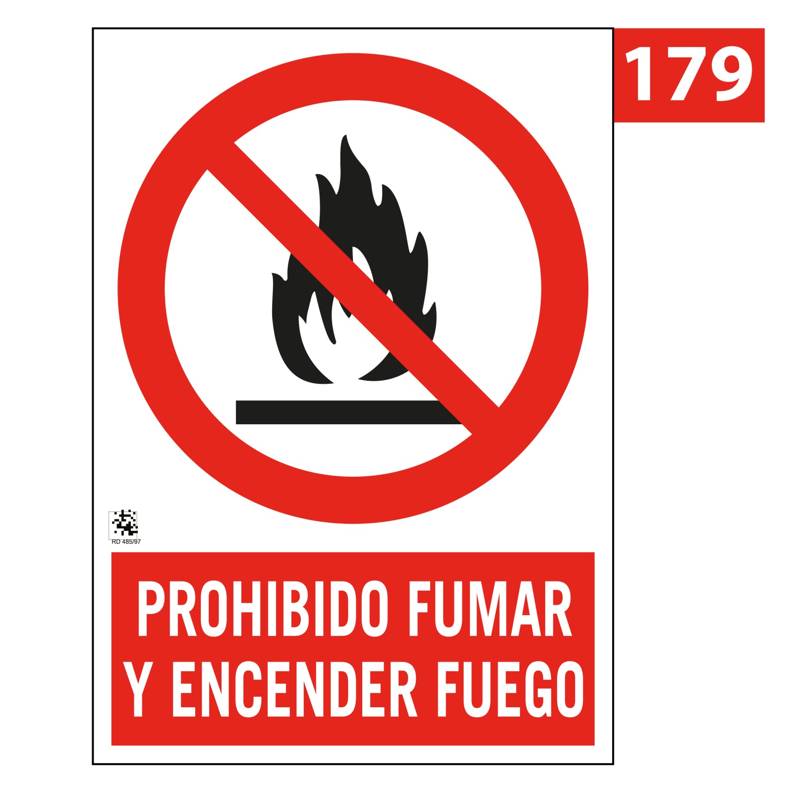 Señal de Prohibido Fumar y Encender Fuego- SEÑALES DE PROHIBICIÓN -  GRABADOR INGLES - Tienda online