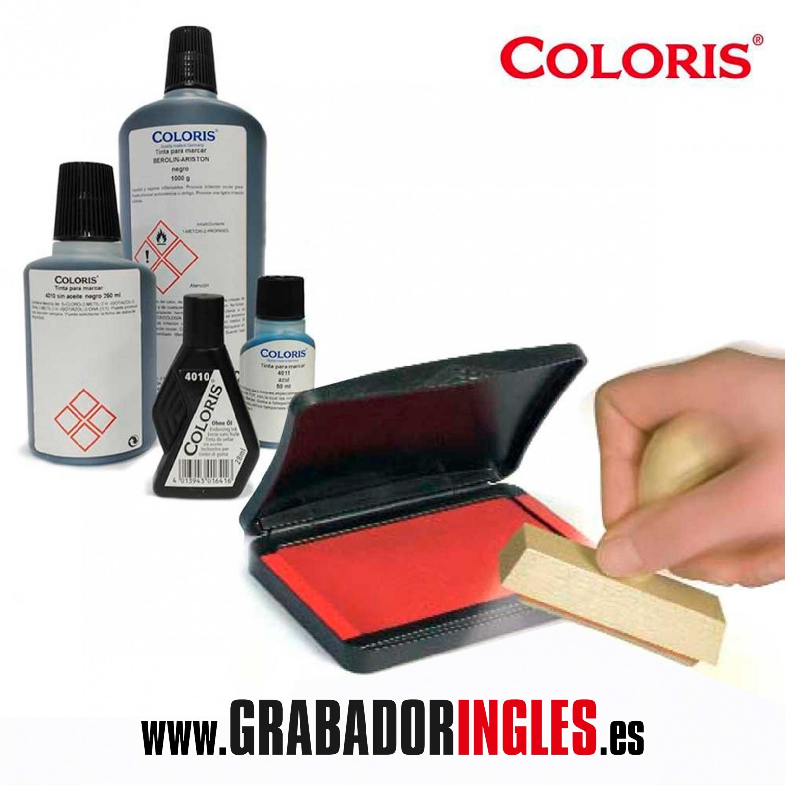 Tinta normal para sellos de caucho 4010 - GRABADOR INGLES - Tienda online -  Tinta para sellos de goma