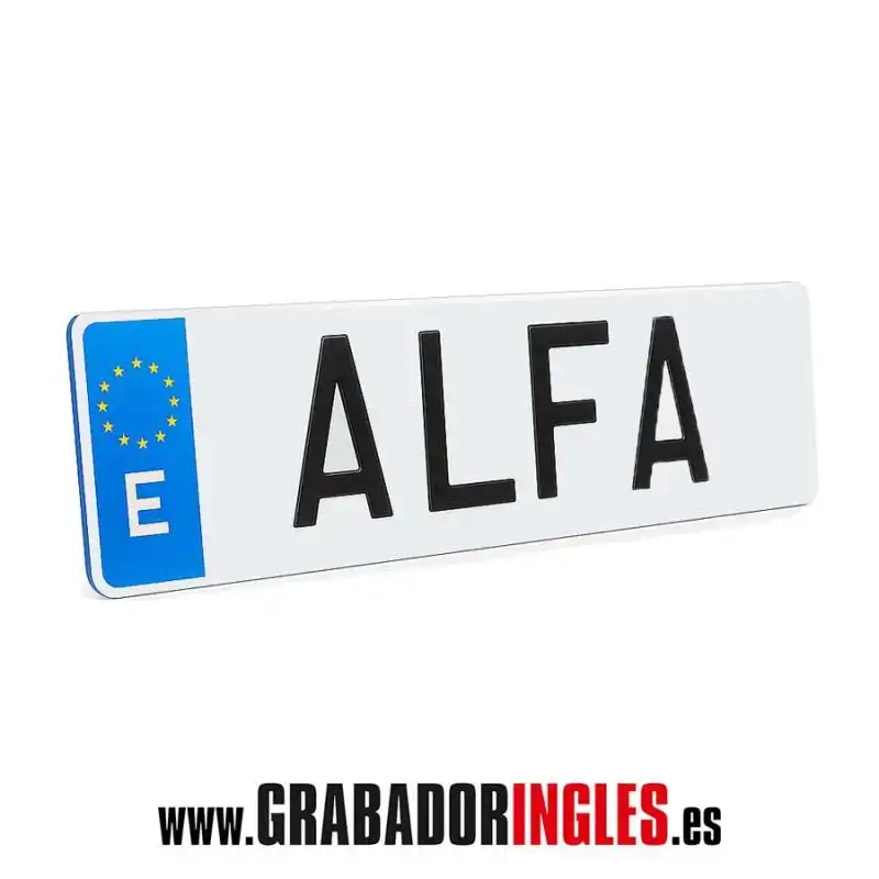 Matr�cula coche acr�lica 