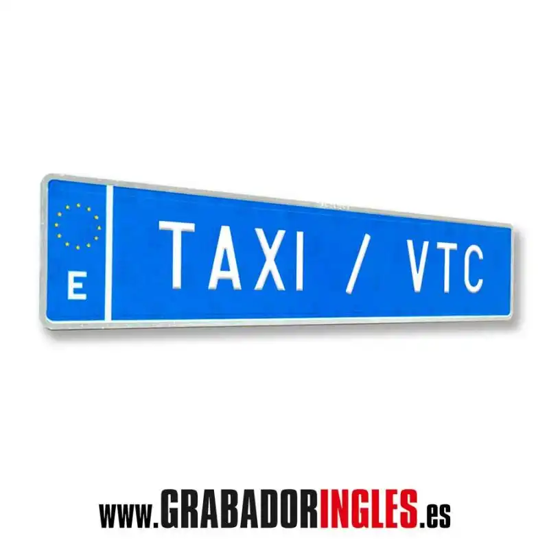 Matr�cula Azul Taxi aluminio 