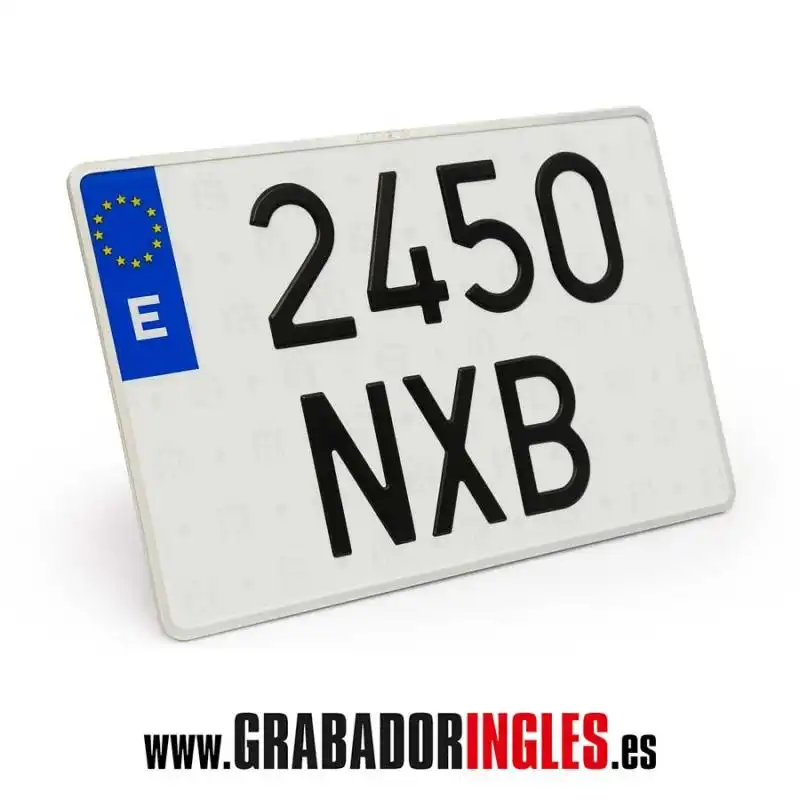 Matr�cula aluminio coche cuadrada