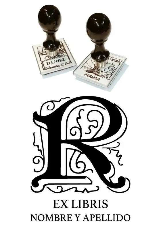 Sello Exlibris Letra R Genzsch
