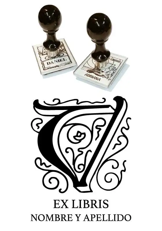 Sello Exlibris Letra V Genzsch