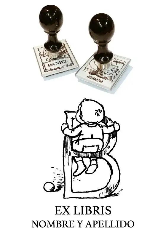 Sello Exlibris Infantil Letra B