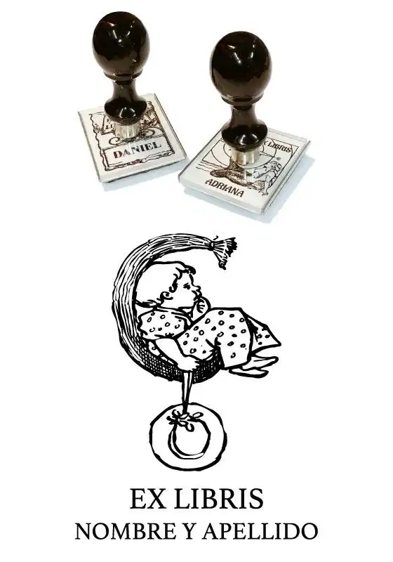 Sello Exlibris Infantil Letra C