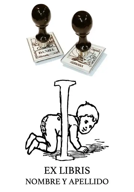 Sello Exlibris Infantil Letra I