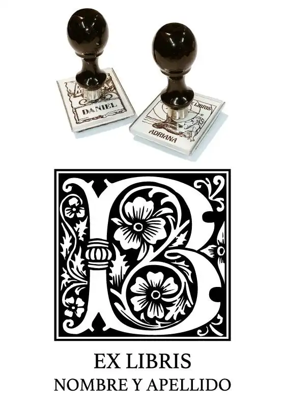 Sello Exlibris Letra B Rose