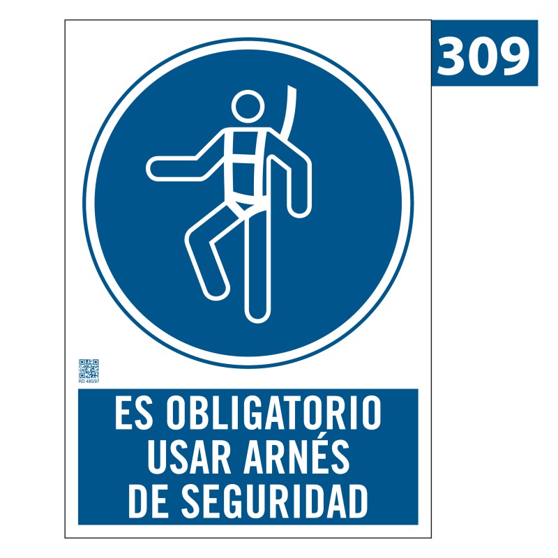 Señal es Obligatorio usar Arnés de Seguridad 309