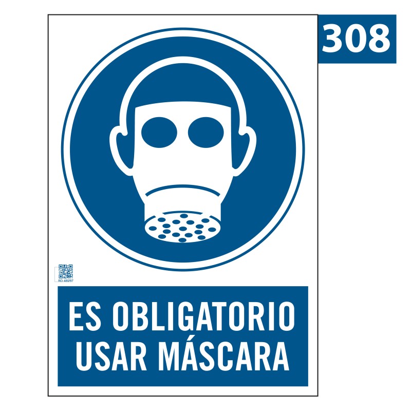 Señal es Obligatorio usar Máscara 308