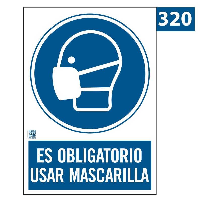 Señal Obligatorio Usar Mascarilla 320