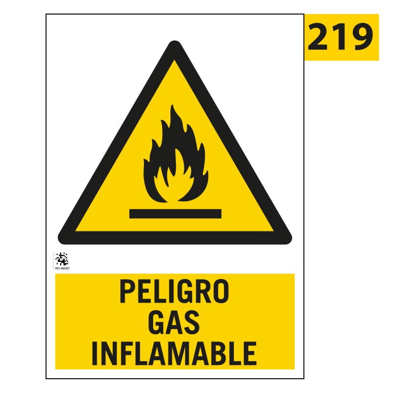Señal Peligro Gas Inflamable 219