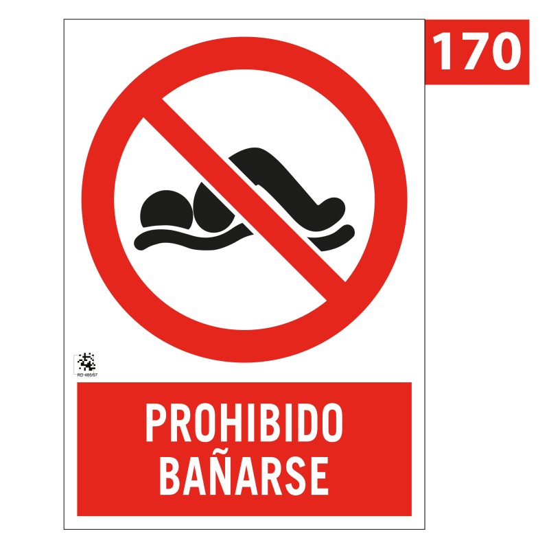 Señal de Prohibido Bañarse 170