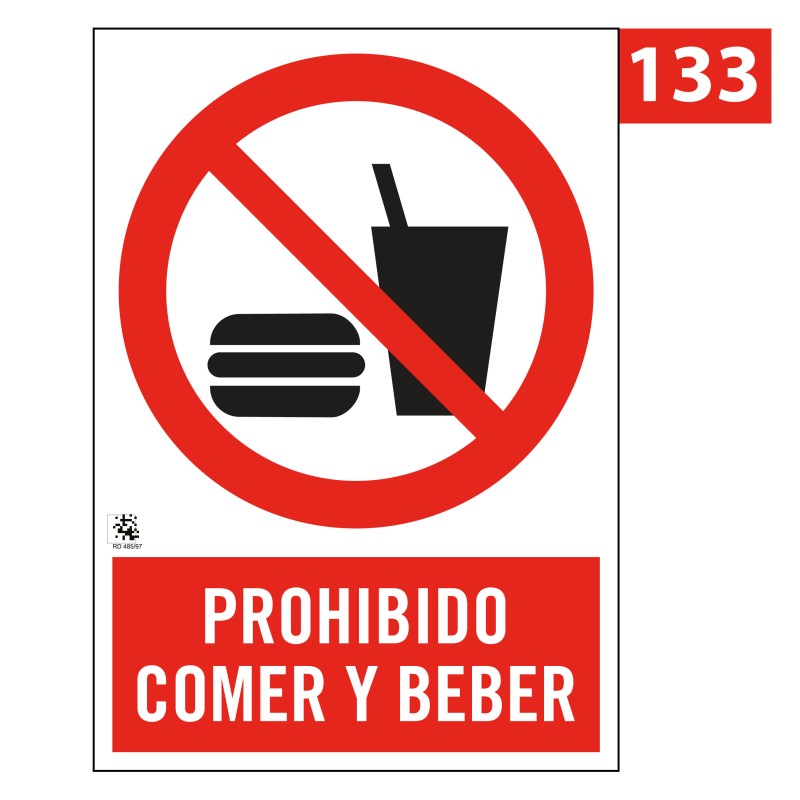 Señal de Prohibido Comer y Beber 133