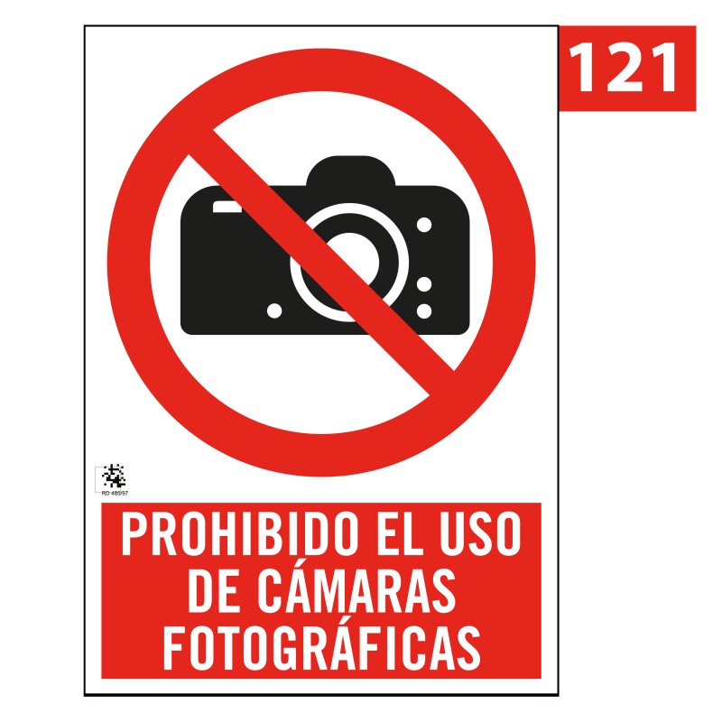 Señal de Prohibido el Uso de Cámaras Fotográficas 121