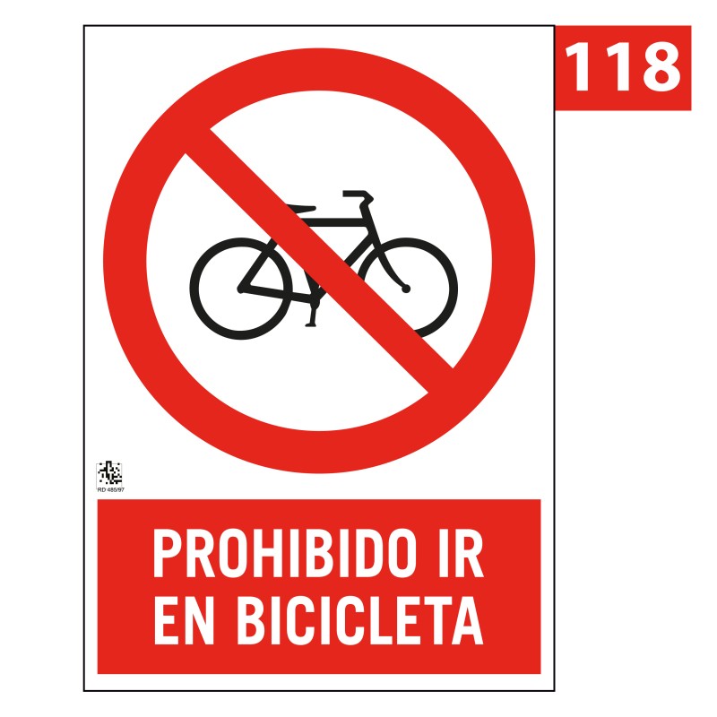 Señal de Prohibido ir en Bicicleta 118