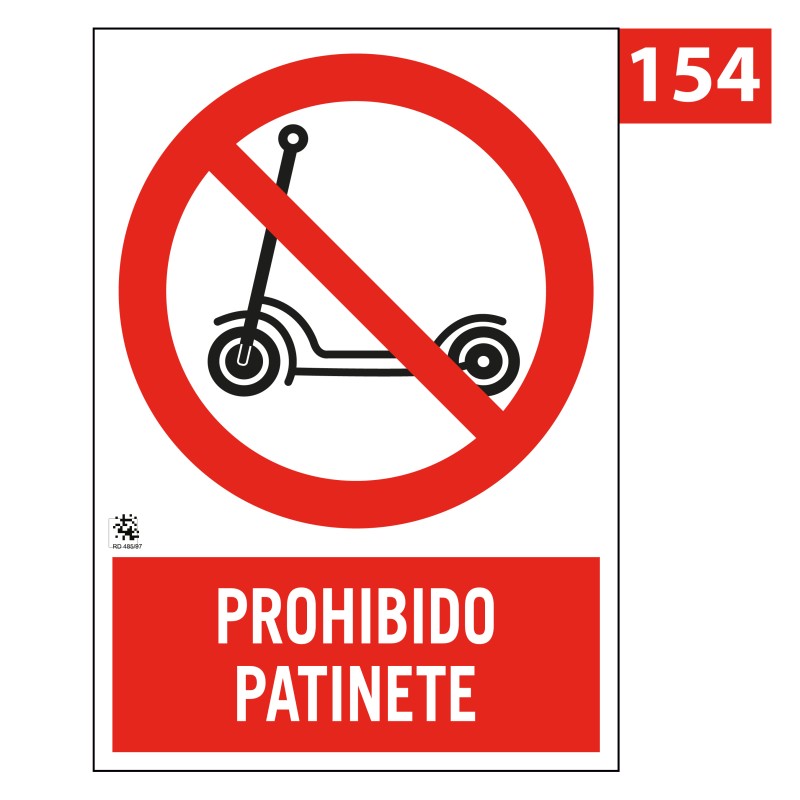 Señal de Prohibido Patinete 154