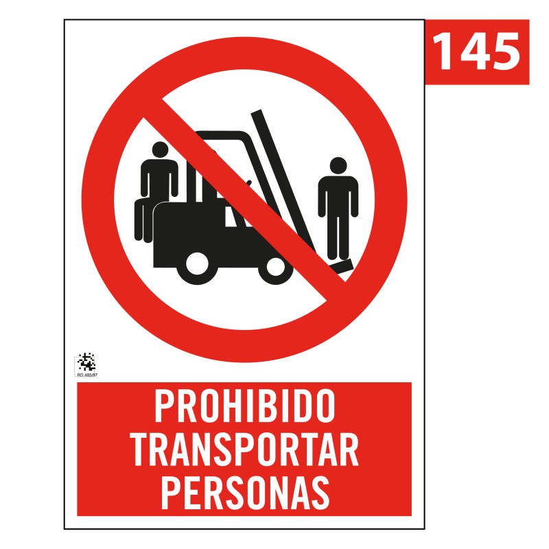 Señal de Prohibido Transportar Personas 145
